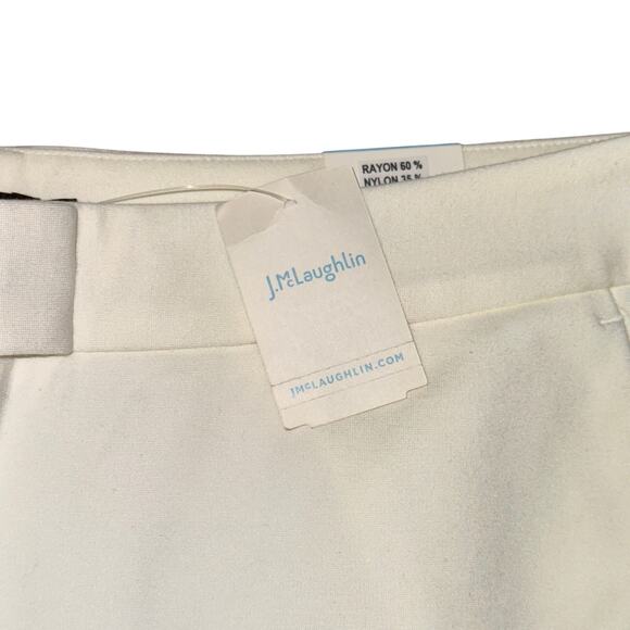 J McLaughlin Gigi Narrow Leg Pants Womens Size 10 Off White Mid Rise Pockets NWT - Picture 3 of 7